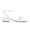 Low Heel Wedding Shoes for Bride Open Toe Bridal Shoes Pearl Wedding Sandals