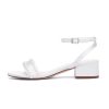 Low Heel Wedding Shoes for Bride Open Toe Bridal Shoes Pearl Wedding Sandals