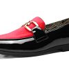 Mens Velvet Leather Loafers Gold Plaque Fashion Retro Print Lining Pull-on Penny Party Wedding Shoes