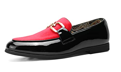 Mens Velvet Leather Loafers Gold Plaque Fashion Retro Print Lining Pull-on Penny Party Wedding Shoes