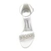 Block Heel Wedding Sandals Shoes for Bride Open Toe Crystals Formal Party Heels Sandal 1151-3