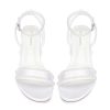 Low Heel Wedding Shoes for Bride Open Toe Bridal Shoes Pearl Wedding Sandals