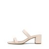Women's Two Strap Open Toe Low Block Chunky Heels Sandals Dress Pumps Casual Summer Mules Shoes