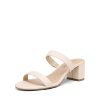 Women's Two Strap Open Toe Low Block Chunky Heels Sandals Dress Pumps Casual Summer Mules Shoes