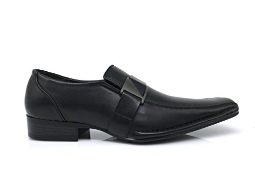 Stone Men's Dress Loafers Elastic Slip on with Buckle Fashion Shoes Runs Half Size Big
