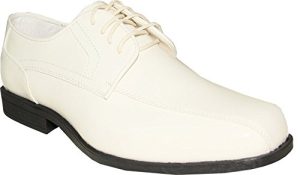 JY02 Tuxedo Dress Shoe Double Runner for Wedding, Prom and Formal Event Ivory Patent