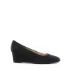 Women's Low Wedges Heels Closed Round Toe Pumps Comfortable Slip On Dress Work Wedding Shoes