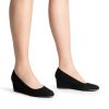 Women's Low Wedges Heels Closed Round Toe Pumps Comfortable Slip On Dress Work Wedding Shoes