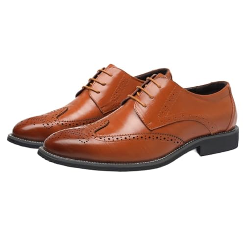 Formal Shoes for Men Lace Up Leather Uniform Prom Wedding Slip Resistant Block Heel Rubber Sole Casual Shoe Round Toe