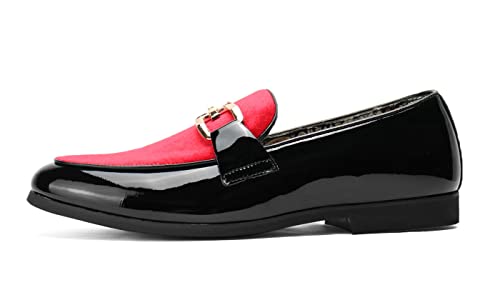 Mens Velvet Leather Loafers Gold Plaque Fashion Retro Print Lining Pull-on Penny Party Wedding Shoes