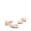 Women's Two Strap Open Toe Low Block Chunky Heels Sandals Dress Pumps Casual Summer Mules Shoes