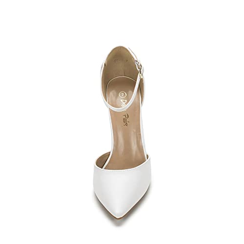 Women's Coco High Heels Chunky Block Pumps Pointed Closed Toe Ankle Strap Dress Shoes