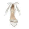 Block Heel Wedding Sandals, Pearl Embellished Ankle Strap, Low Heel Bridal Shoes for Women, Size EU 36-41
