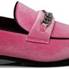 Plum05 Men's Dress Loafers Elastic Slip on with Buckle Fashion Shoes