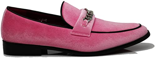 Plum05 Men's Dress Loafers Elastic Slip on with Buckle Fashion Shoes