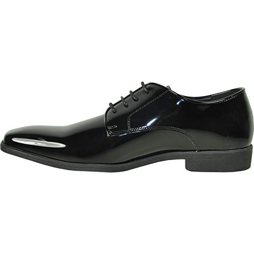 Men Dress Shoe Oxford Formal Tuxedo for Prom Wedding - Wide Width Available Black Patent Cognac
