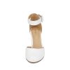 Women's High Heel Ankle Strap Closed Toe Chunky Wedding Pumps Shoes