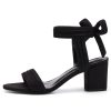 Womens Open Toe Ankle Tie Back Low Block Chunky Heels Sandals Party Dress Pumps Shoes