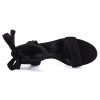 Womens Open Toe Ankle Tie Back Low Block Chunky Heels Sandals Party Dress Pumps Shoes