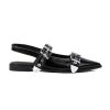 Women's Buckle Ballet Flats Pointed Closed Toe Slingback Shoes with Low Heel Comfortable Dress Flats