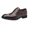 Men Dress Shoes Lace Up Pu Leather Classic Business Party Wedding Rubber Sole Slip Resistant Block Heel Casual Casual