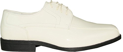 JY02 Tuxedo Dress Shoe Double Runner for Wedding, Prom and Formal Event Ivory Patent