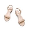Women's Low Heels for Women Braided Open Toe Ankle Strap Block Chunky Heel Sandals Holiday Party Wedding Dress Pumps Shoes