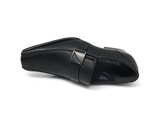 Stone Men's Dress Loafers Elastic Slip on with Buckle Fashion Shoes Runs Half Size Big