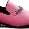 SP34 Men's Vintage Fashion Chain Buckle Dress Loafers Slip On Shoes Tuxedo Dress Shoes