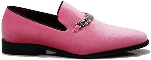 SP34 Men's Vintage Fashion Chain Buckle Dress Loafers Slip On Shoes Tuxedo Dress Shoes