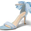 Womens High Heels Sandals Lace Bow Tie Back Open Toe Ankle Strap Sexy Stiletto Wedding Party Dress Shoes