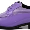 BMY Men's Striped Satin Matching Patent Upper Oxfords Formal Dress Shoes