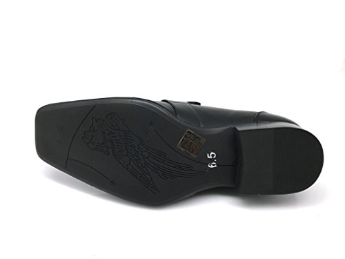 Stone Men's Dress Loafers Elastic Slip on with Buckle Fashion Shoes Runs Half Size Big