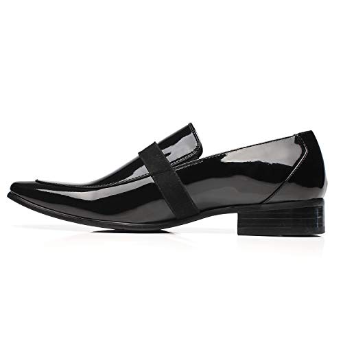 Tuxedo Shoes Patent Leather Wedding Shoes for Men Cap Toe Lace up Formal Business Oxford Shoes