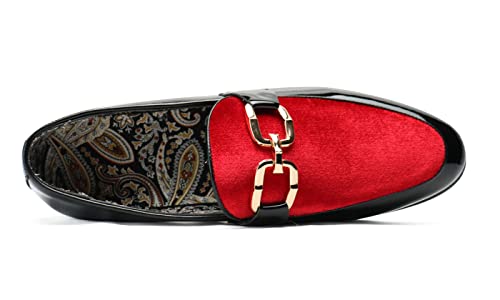 Mens Velvet Leather Loafers Gold Plaque Fashion Retro Print Lining Pull-on Penny Party Wedding Shoes
