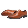 Formal Shoes for Men Lace Up Leather Uniform Prom Wedding Slip Resistant Block Heel Rubber Sole Casual Shoe Round Toe