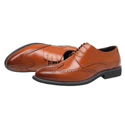 Formal Shoes for Men Lace Up Leather Uniform Prom Wedding Slip Resistant Block Heel Rubber Sole Casual Shoe Round Toe