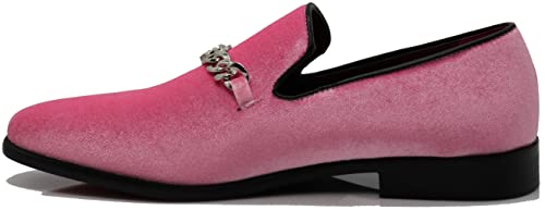SP34 Men's Vintage Fashion Chain Buckle Dress Loafers Slip On Shoes Tuxedo Dress Shoes