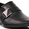 Stone Men's Dress Loafers Elastic Slip on with Buckle Fashion Shoes Runs Half Size Big