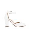 Women's High Heel Ankle Strap Closed Toe Chunky Wedding Pumps Shoes