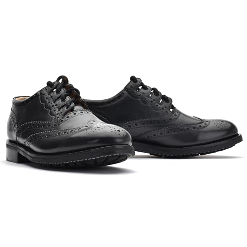 Leather Ghillie Brogue Kilt Shoes Traditional Scottish Piper and Highland Outfit Wedding Shoes Featuring Extra Long Laces &