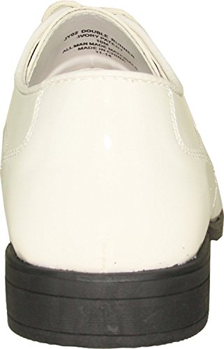 JY02 Tuxedo Dress Shoe Double Runner for Wedding, Prom and Formal Event Ivory Patent