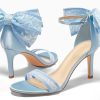 Womens High Heels Sandals Lace Bow Tie Back Open Toe Ankle Strap Sexy Stiletto Wedding Party Dress Shoes