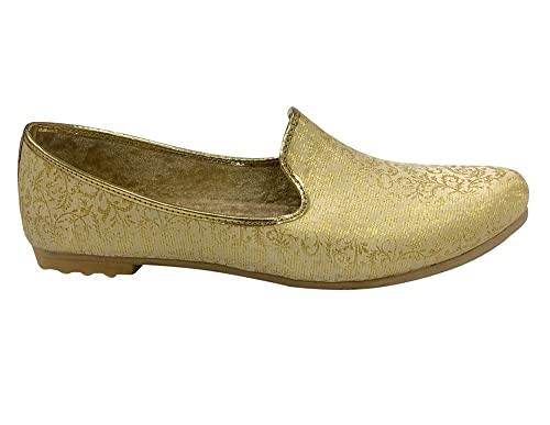 Punjabi Jutti for Men's Traditional Mojaris Shoes Cream Gold Wedding for Groom Indian Handmade Ethnic Jooti