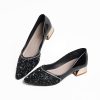 Women's Wedding Pumps Rhinestones Sequins Chunky Low Block Heels Pumps Dress Evening Shoes for Women Bridal