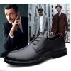 Oxford Shoes for Men Lace Up Vintage Top-Grain Leather Prom Wedding Anti-Slip Non Slip Rubber Sole Block Heel Casual Shoe