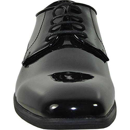 Men Dress Shoe Oxford Formal Tuxedo for Prom Wedding - Wide Width Available Black Patent Cognac