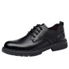 Men's Platform Dress Oxford Formal Shoes Lace Up Genuine Leather Block Heel Wedding Prom Round Toe