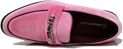 Plum05 Men's Dress Loafers Elastic Slip on with Buckle Fashion Shoes
