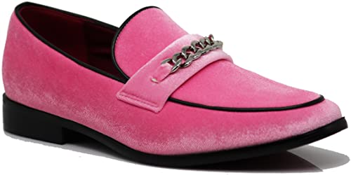Plum05 Men's Dress Loafers Elastic Slip on with Buckle Fashion Shoes